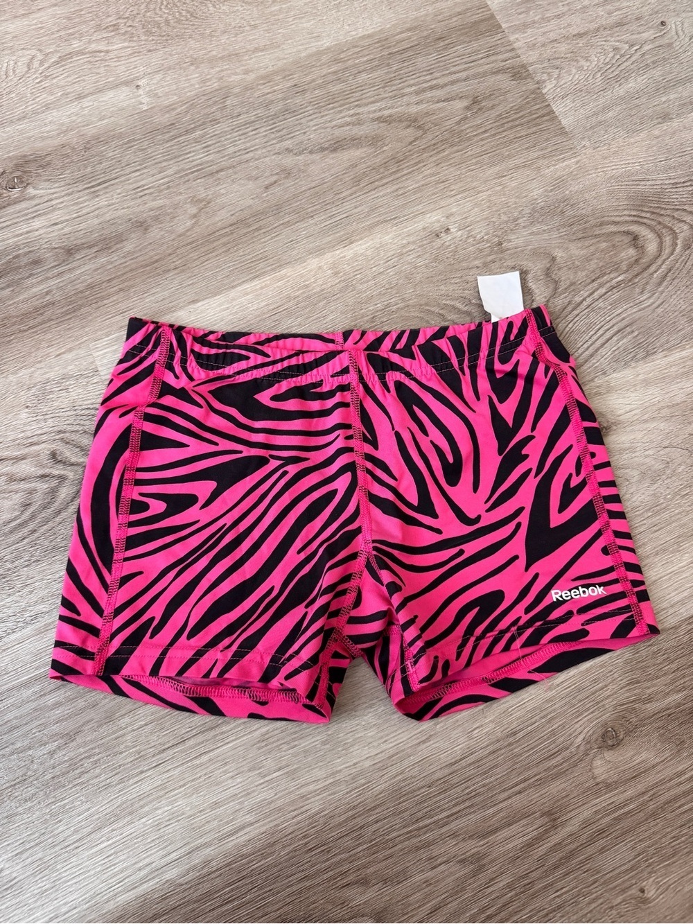 Reebok Zebra Print Hot Pink Spandex Athletic Shorts Volleyball